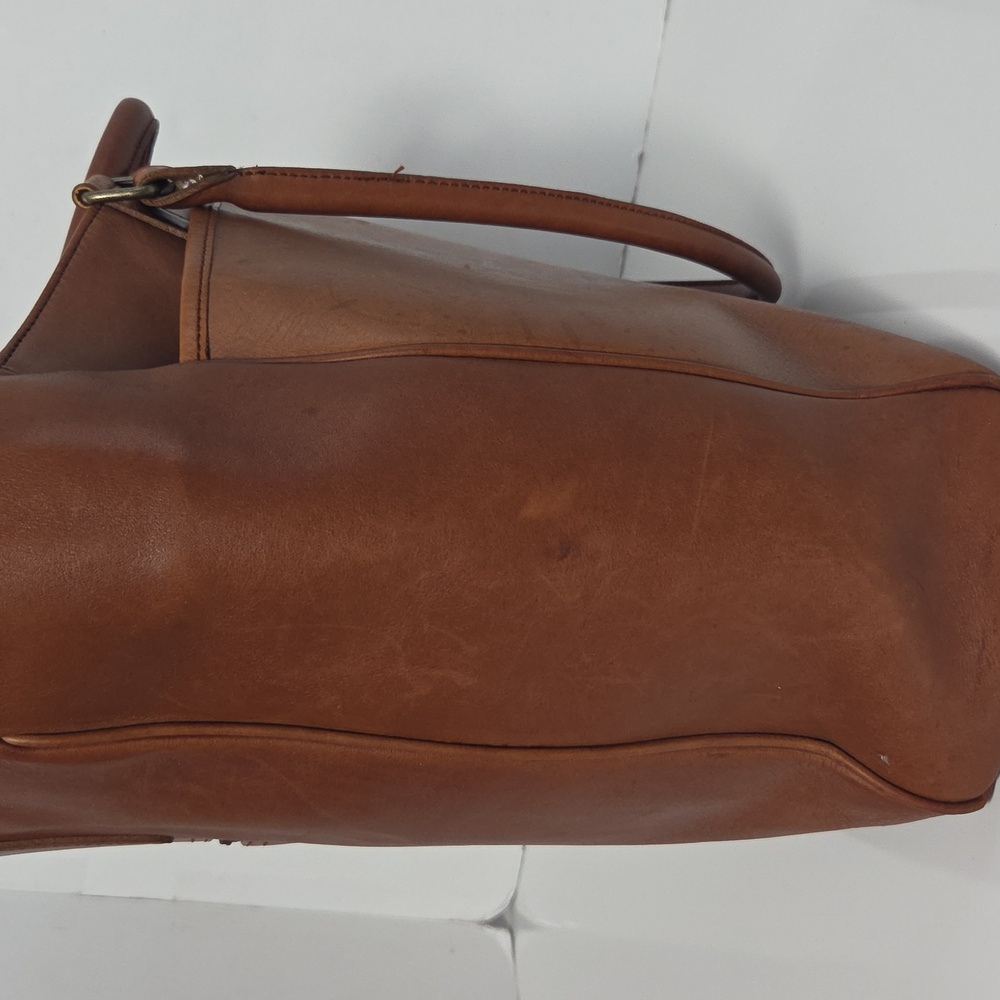Vintage Eddie Bauer Brown Leather Tote Bag - Picture 7 of 16